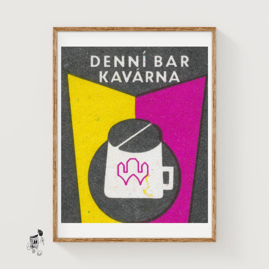 Denni Bar - vintage matchbox label print