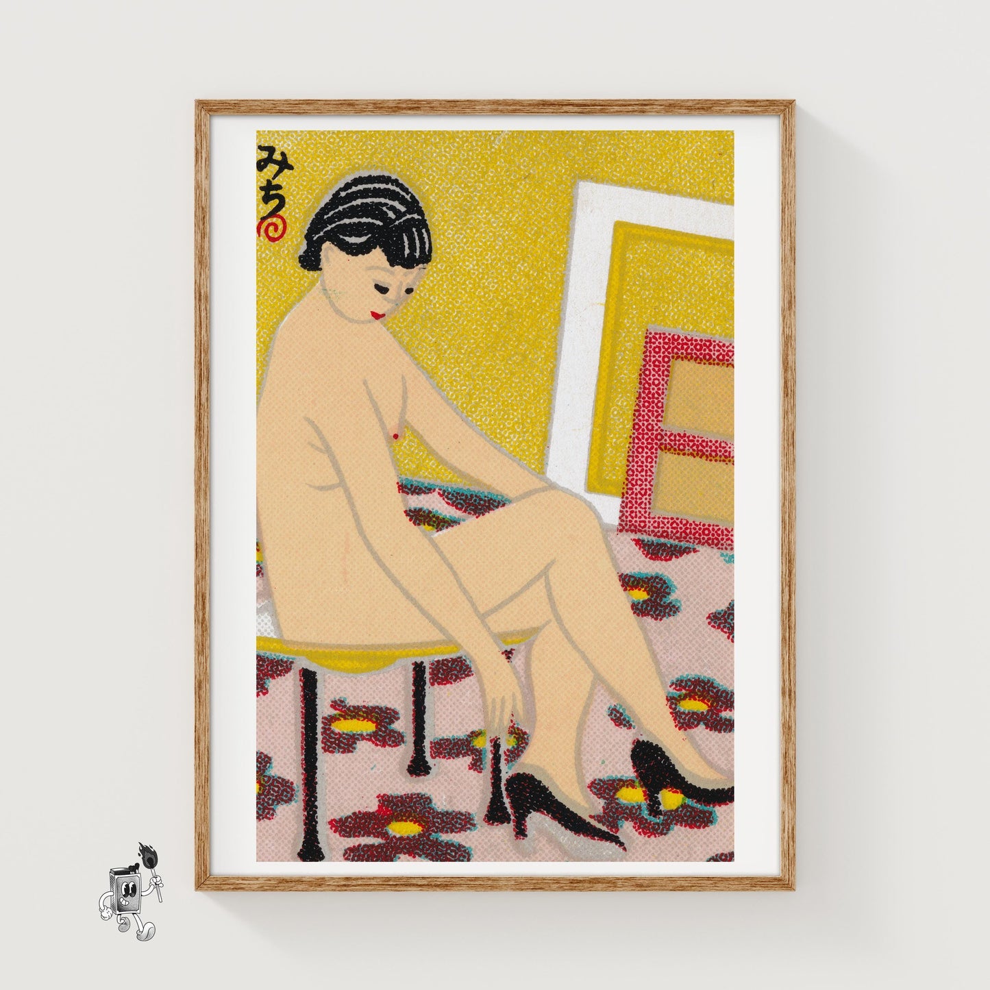 Japanese Woman - vintage matchbox label print
