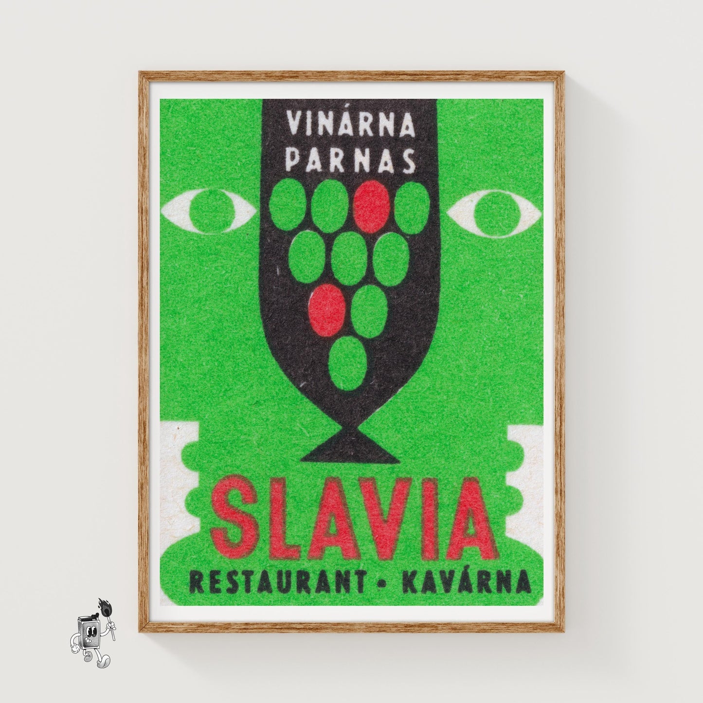 Slavia Restaurant Cafe - vintage matchbox label print