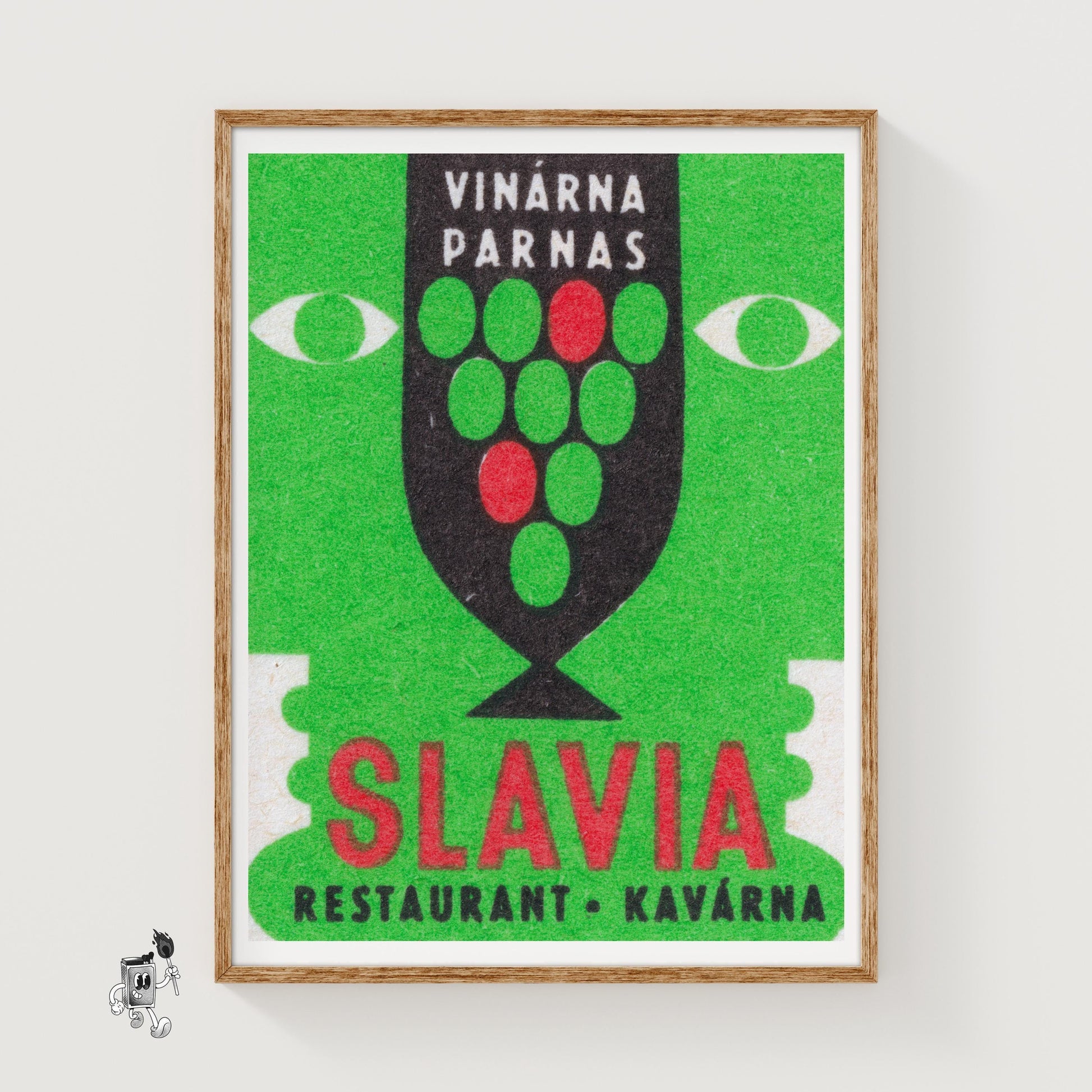 Slavia Restaurant Cafe - vintage matchbox label print