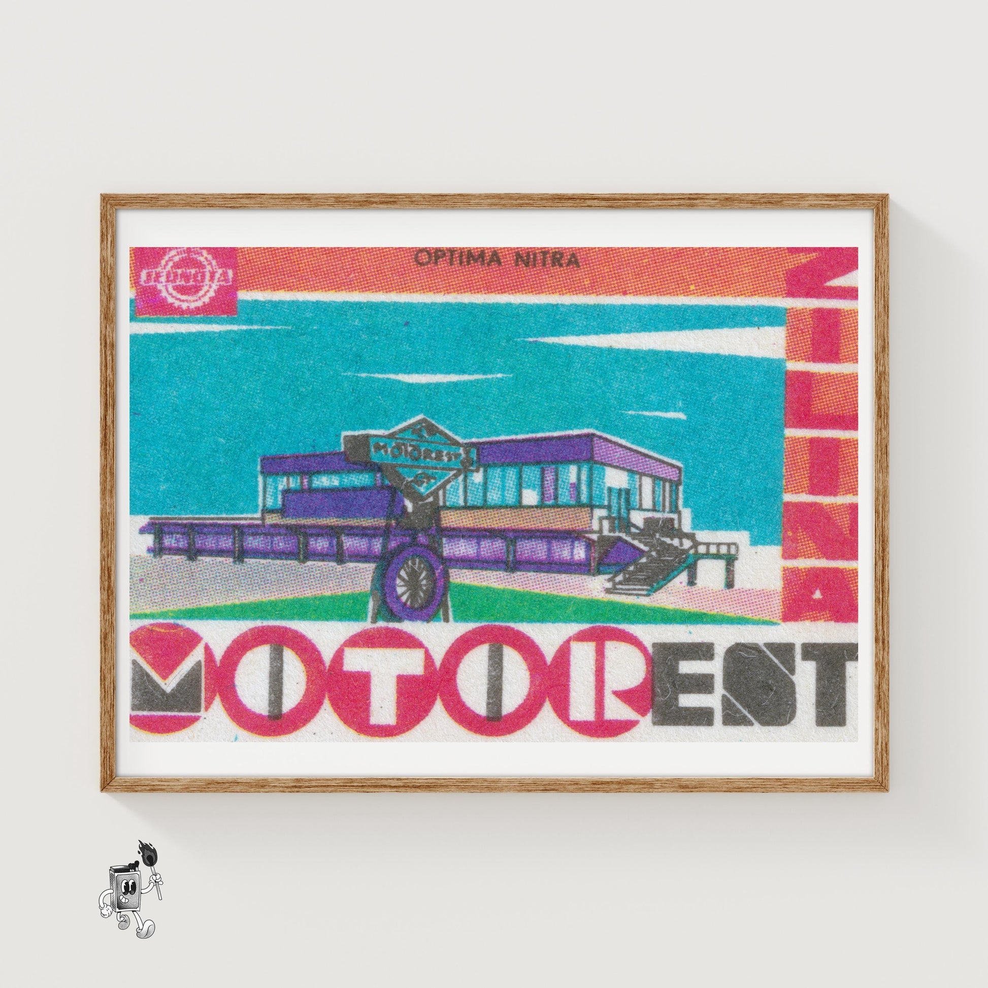 Purple Hotel - vintage matchbox label print