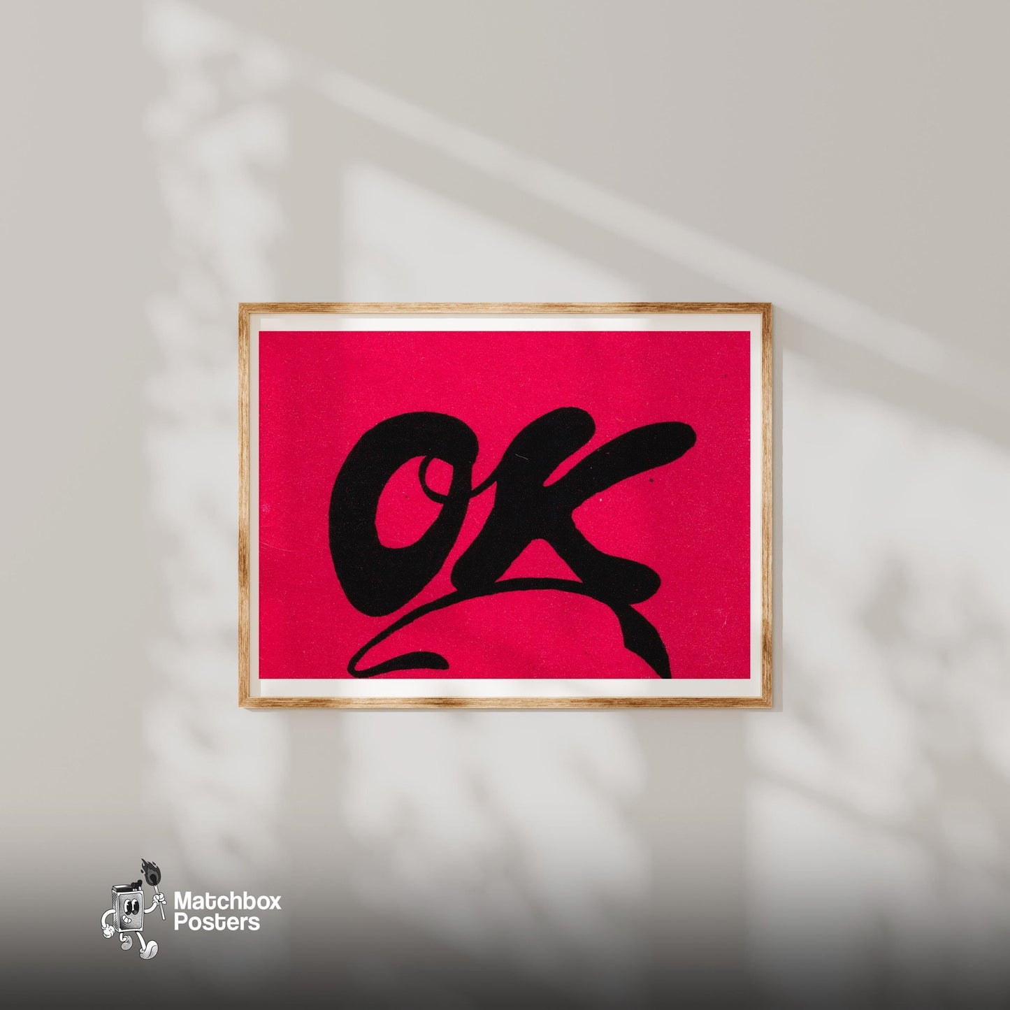 OK - Matchbox Print - vintage matchbox label print - bedroom mockup