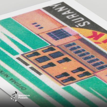 Hotel Lunik - vintage matchbox label print - close-up detail