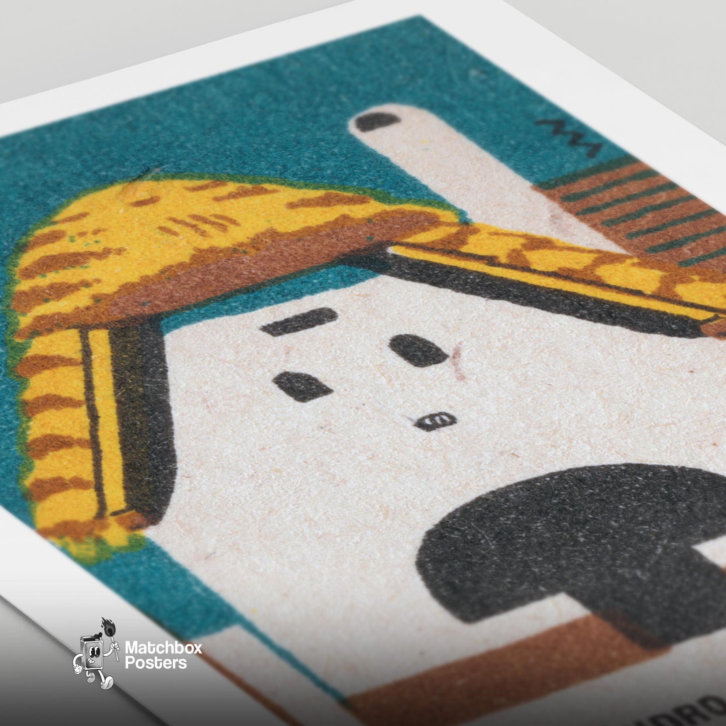 Thatched Roof Barn - vintage matchbox label print - close-up detail