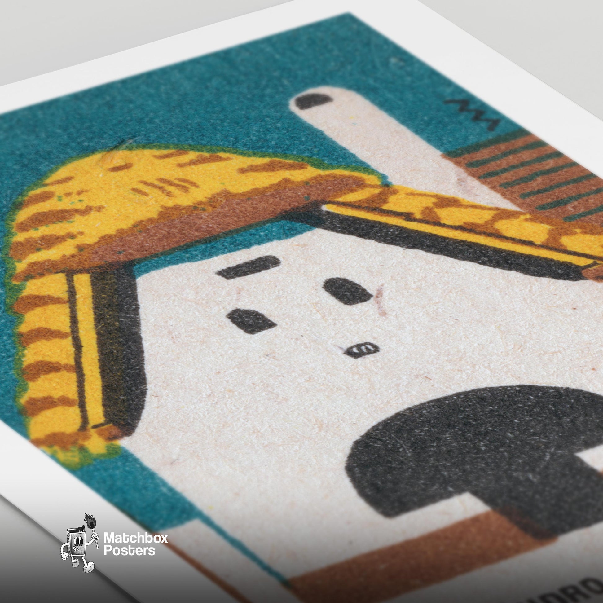 Thatched Roof Barn - vintage matchbox label print - close-up detail