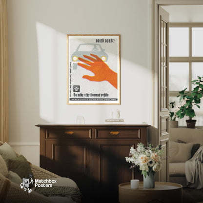 Dim Your Lights - vintage matchbox label print - living room mockup