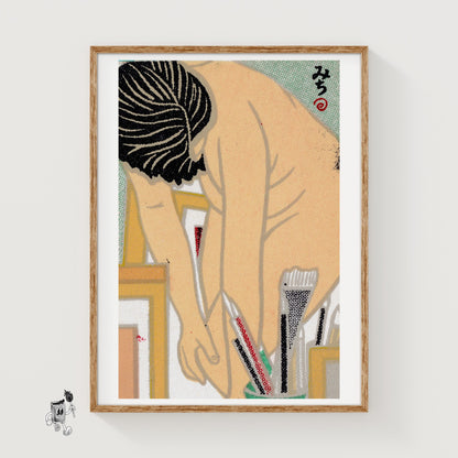 Nude Figure 1920s-30s Cigarette Card - vintage matchbox label print