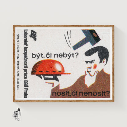 Man Contemplating - vintage matchbox label print