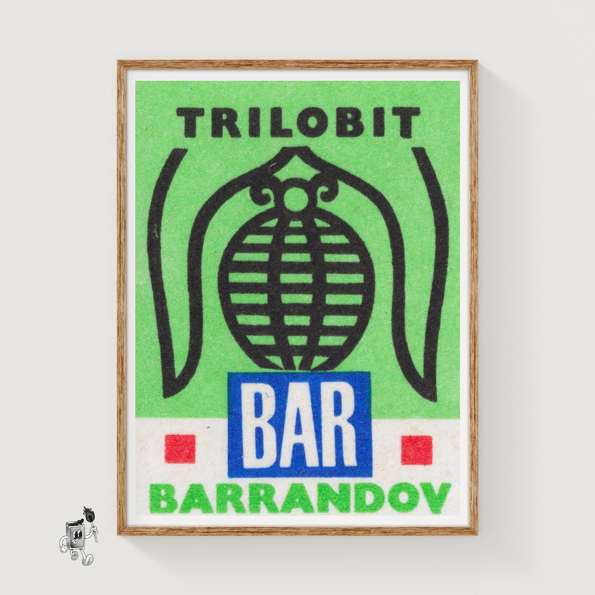 Trilobit Bar - vintage matchbox label print