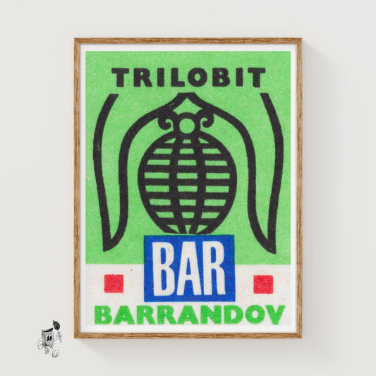 Trilobit Bar - vintage matchbox label print