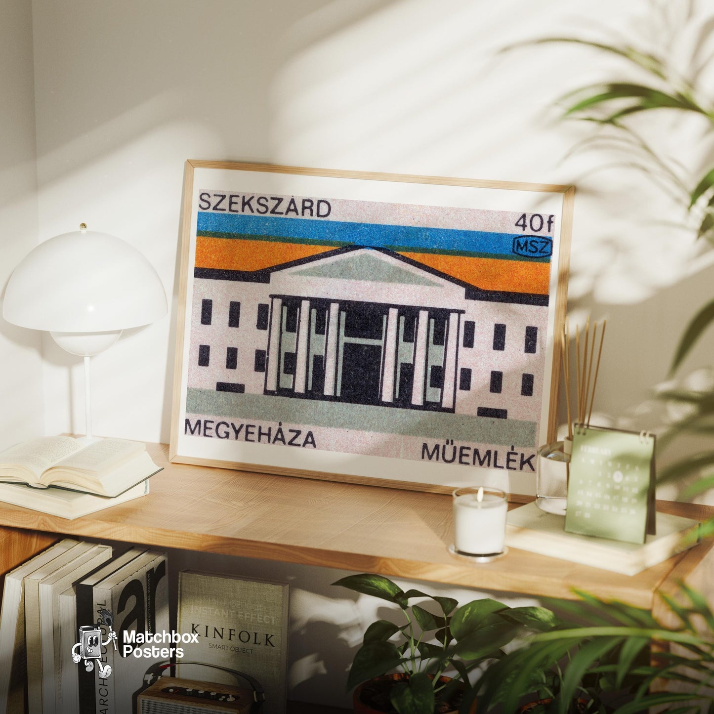 Illustration Of A Government Building - vintage matchbox label print - office wall