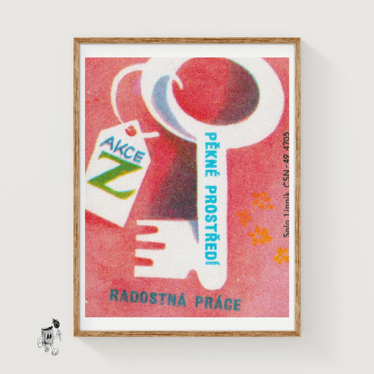 Clean Environment is Key - vintage matchbox label print