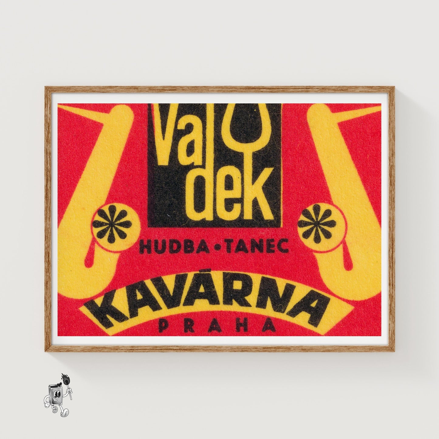 Text Czechoslovakia Mid-Century Matchbox Label - vintage matchbox label print