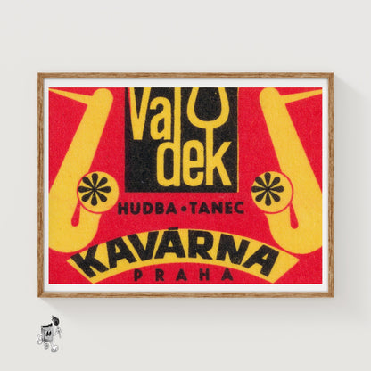 Text Czechoslovakia Mid-Century Matchbox Label - vintage matchbox label print