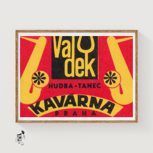 Text Czechoslovakia Mid-Century Matchbox Label - vintage matchbox label print
