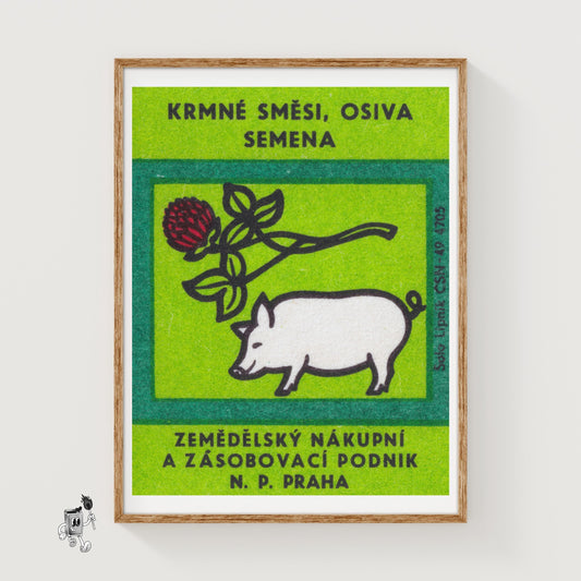 Animal Feed Mixtures - vintage matchbox label print