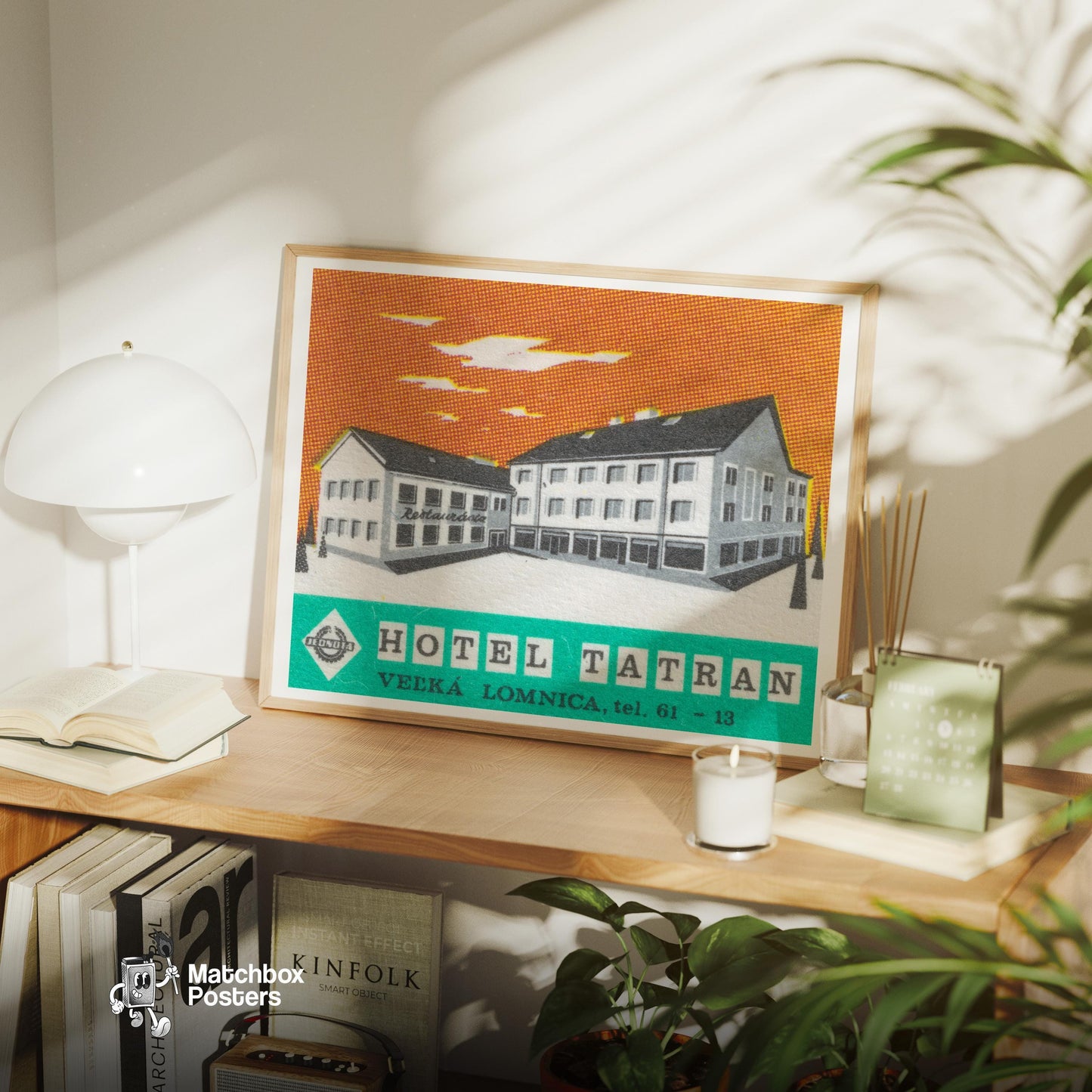 Hotel Tatran - vintage matchbox label print - office wall