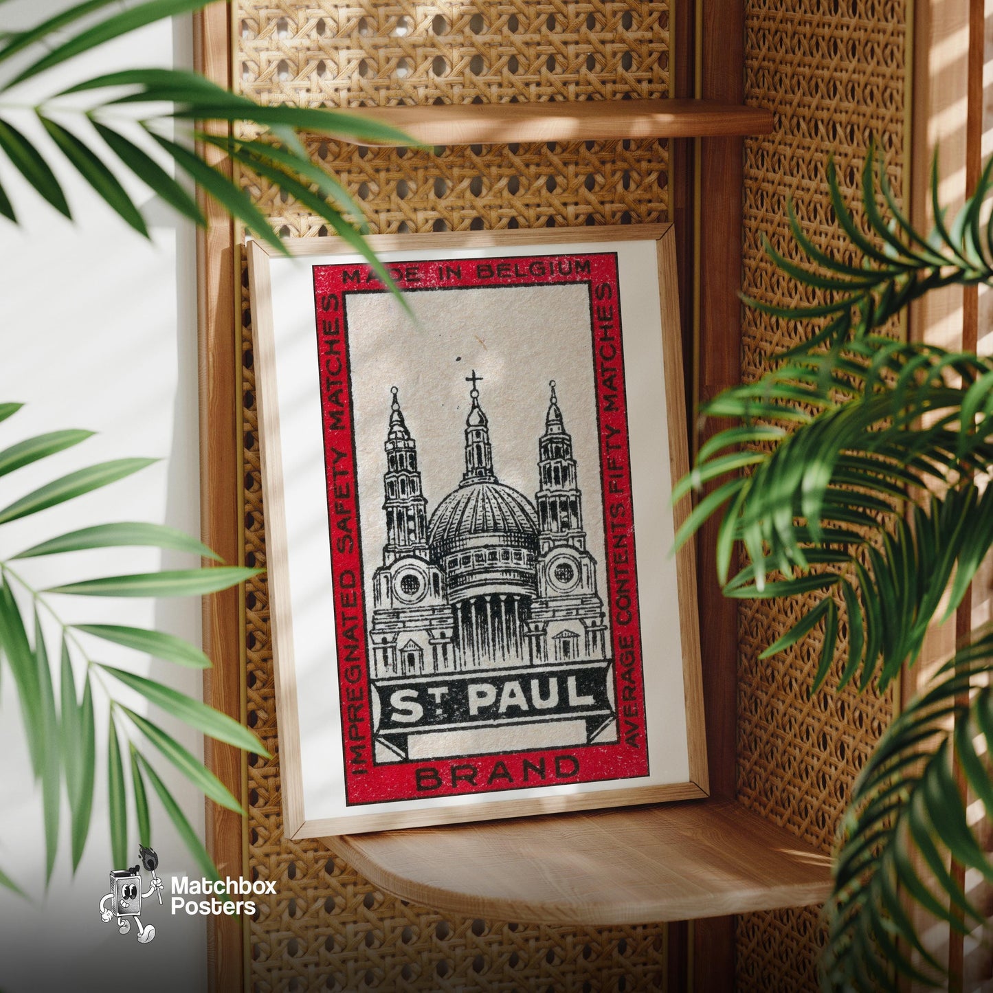 St. Paul's Cathedral - vintage matchbox label print - office wall