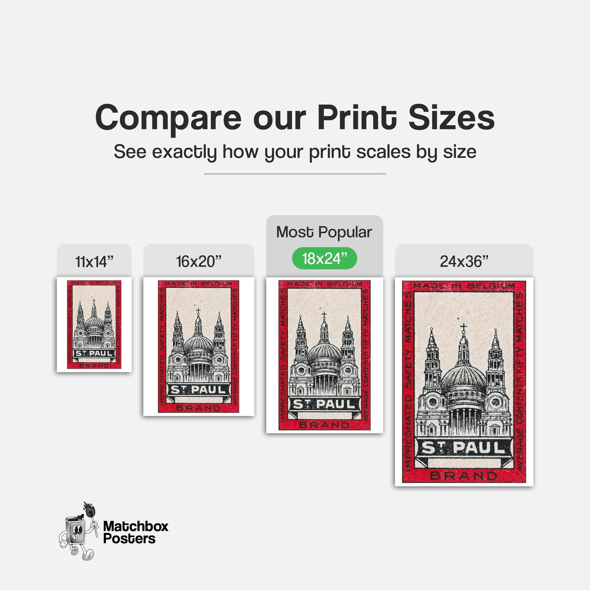 St. Paul's Cathedral - vintage matchbox label print - gallery wall preview