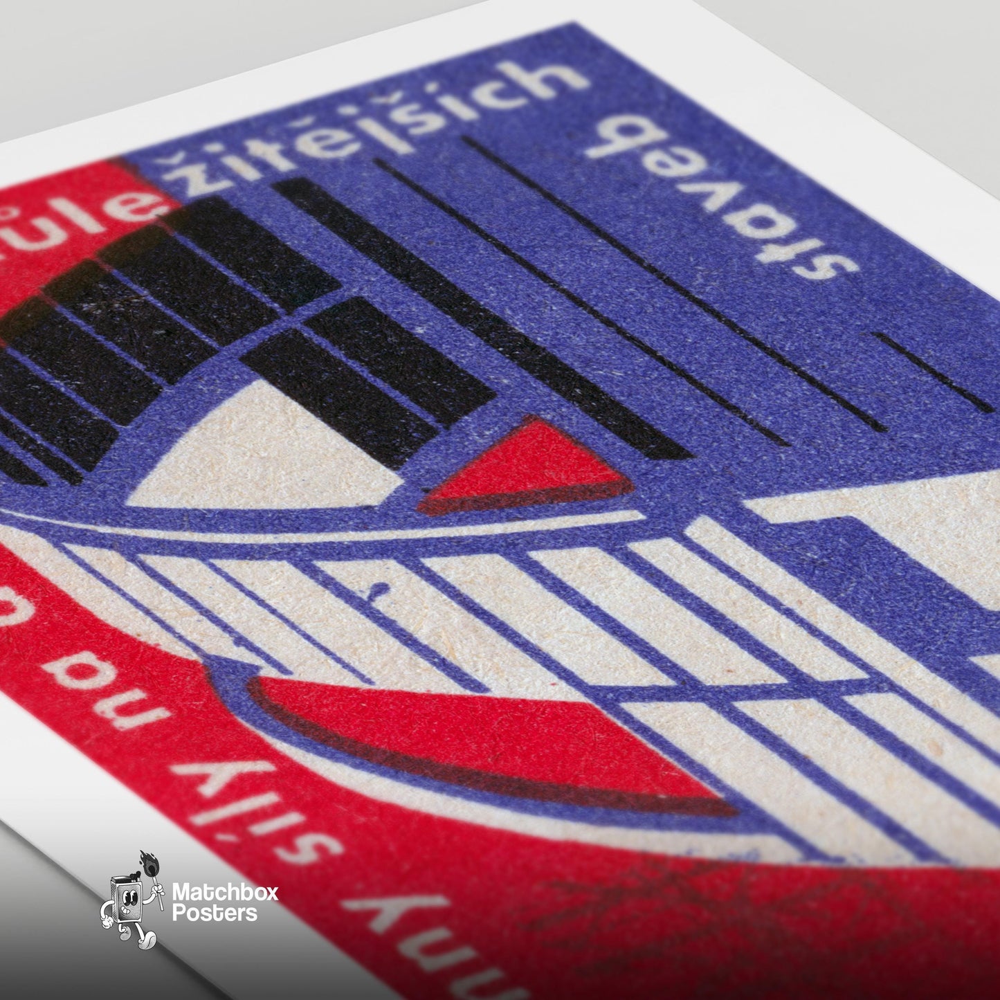 Purple Bridge - vintage matchbox label print - close-up detail
