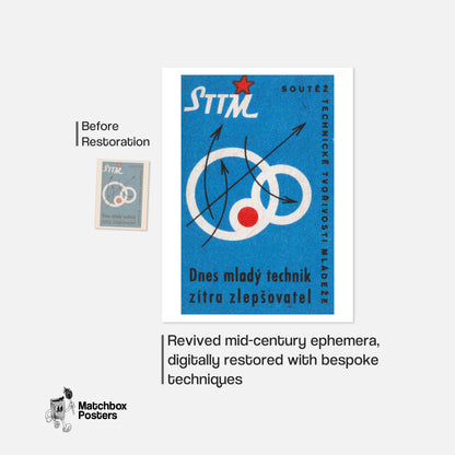 Innovation Tomorrow - vintage matchbox label print - framed wall art preview