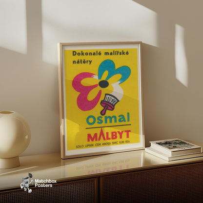 Paint Company Advert - vintage matchbox label print - size comparison
