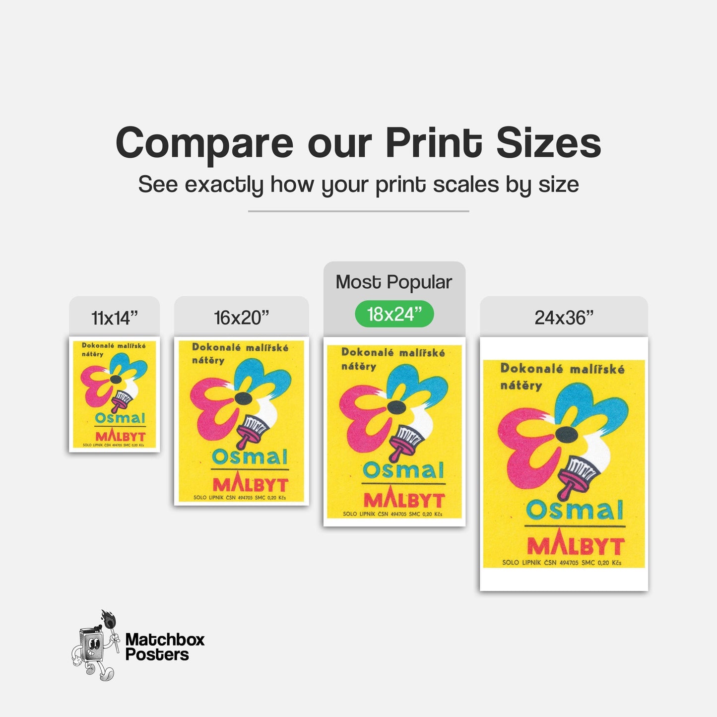 Paint Company Advert - vintage matchbox label print - gallery wall preview