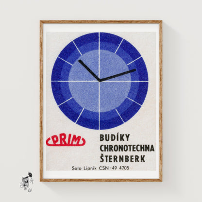 Alarm Clock - vintage matchbox label print