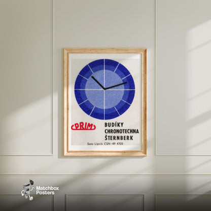 Alarm Clock - vintage matchbox label print - bedroom mockup