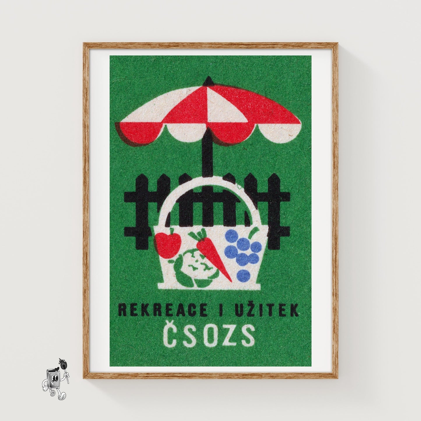 Picnic Basket - vintage matchbox label print