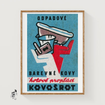 Recycle Metals! - vintage matchbox label print
