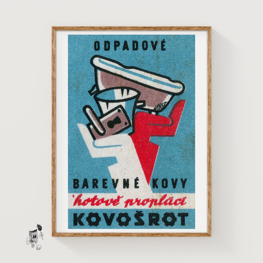Recycle Metals! - vintage matchbox label print