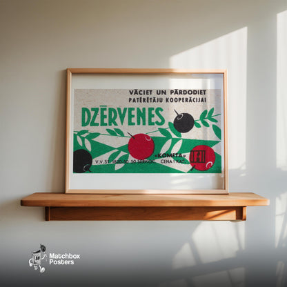 Cranberries - vintage matchbox label print - size comparison