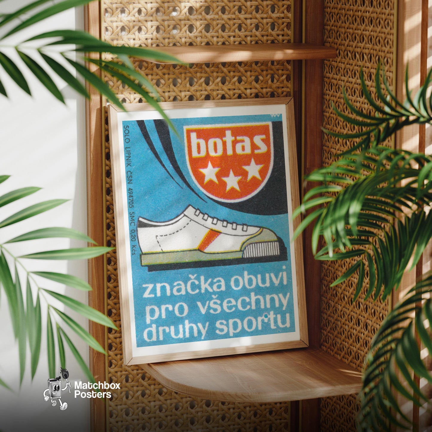 Shoes for All Sports - vintage matchbox label print - office wall