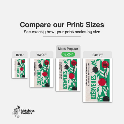 Cranberries - vintage matchbox label print - gallery wall preview