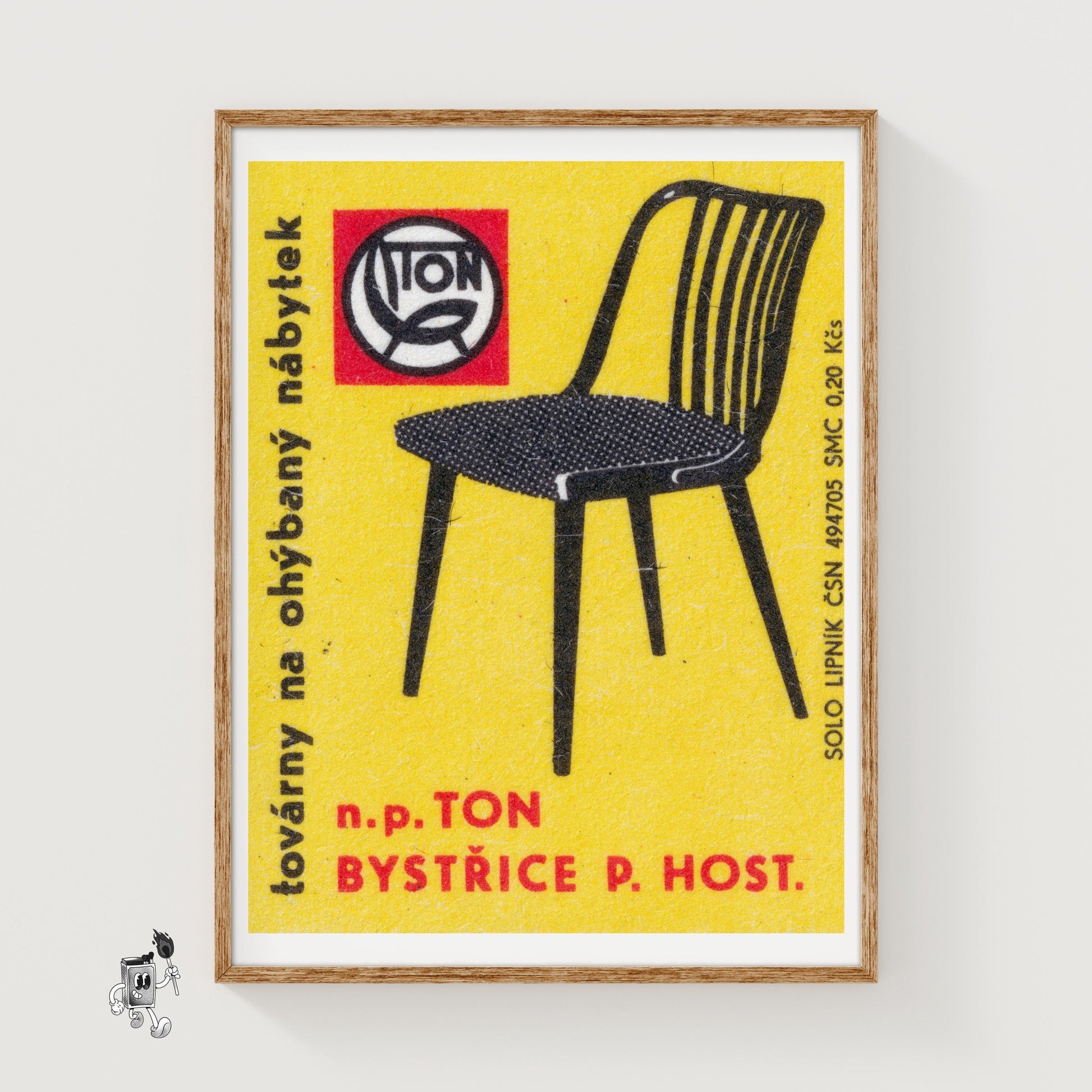 BLack Chair - vintage matchbox label print