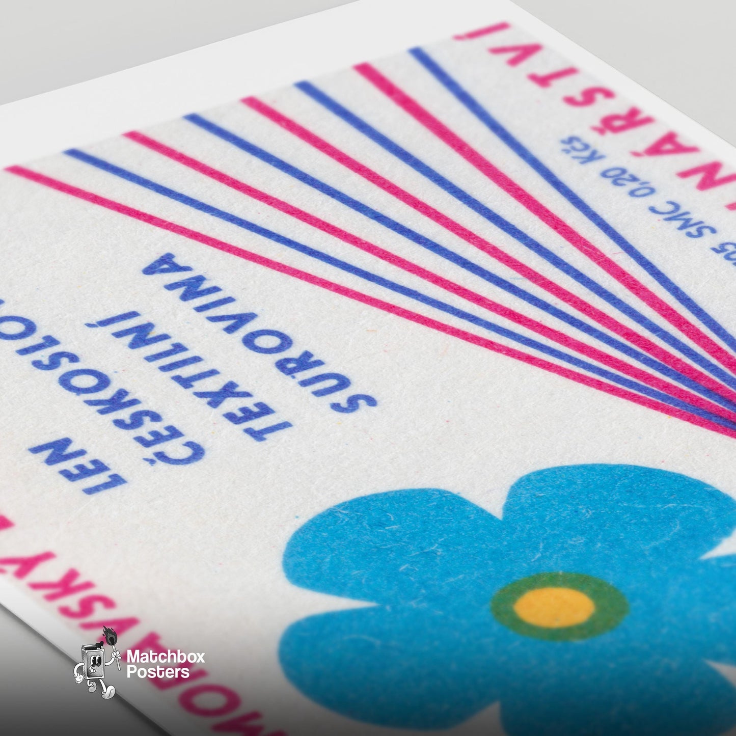 Floral - vintage matchbox label print - close-up detail