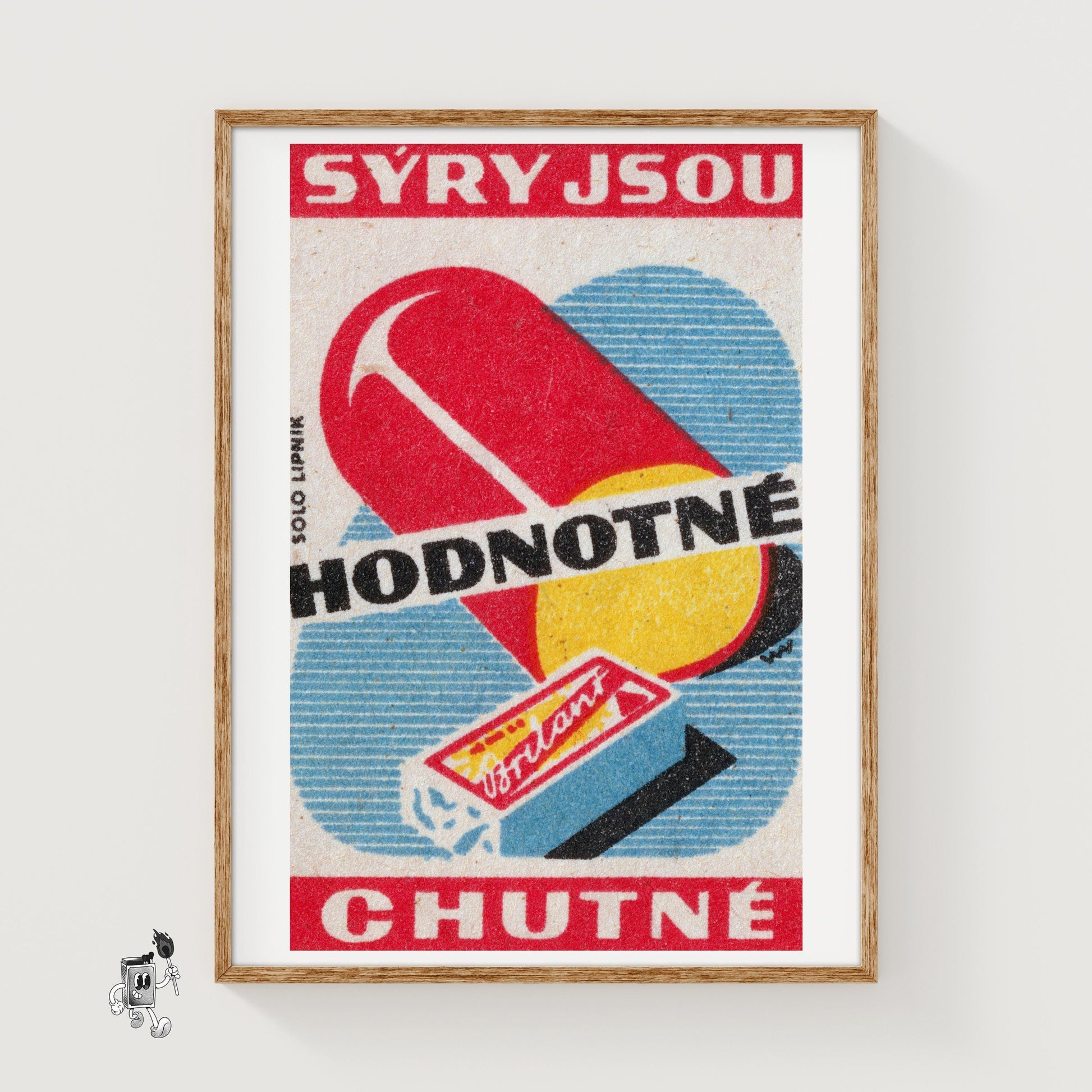 Cheese - vintage matchbox label print