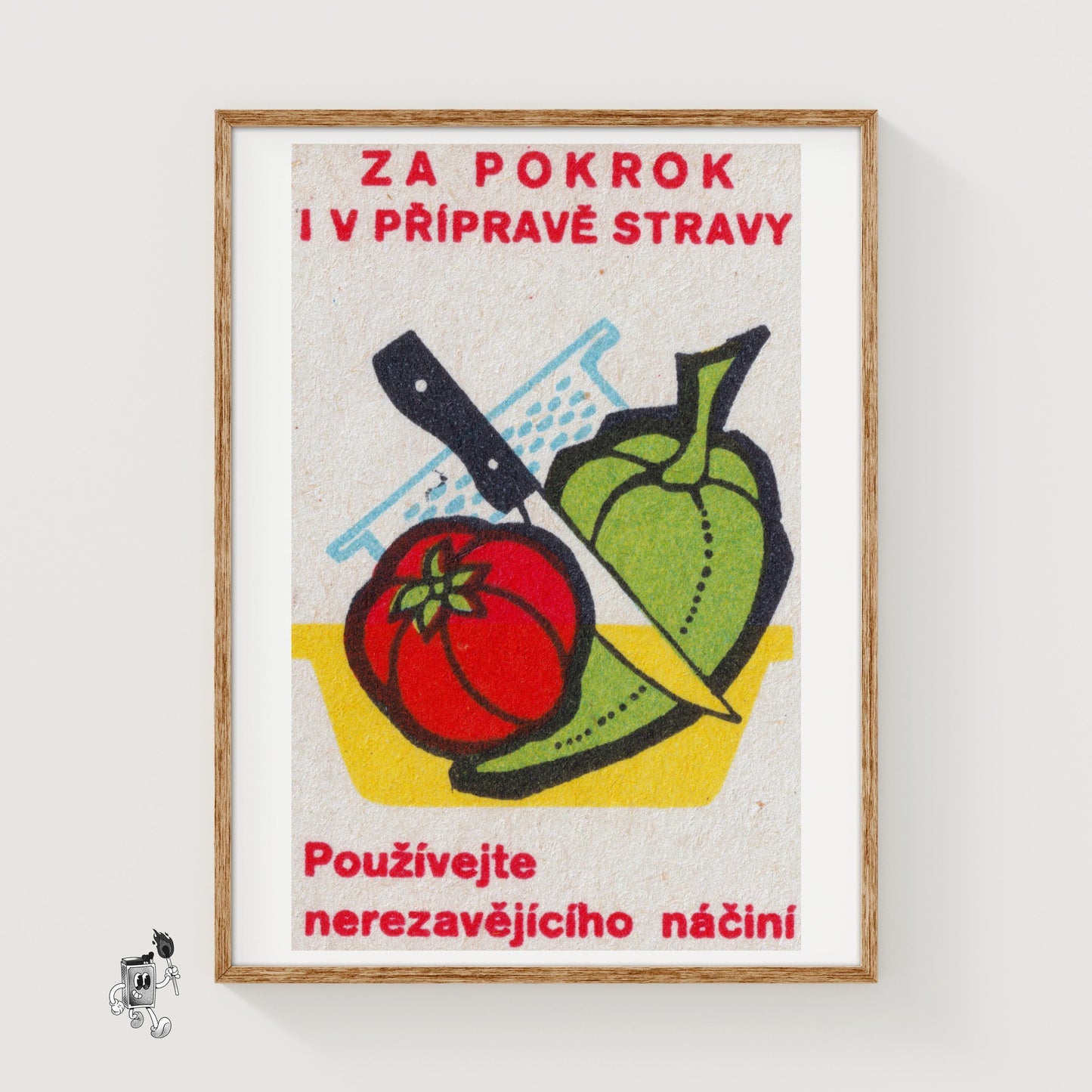 Don't Use Rusting Utensils - vintage matchbox label print