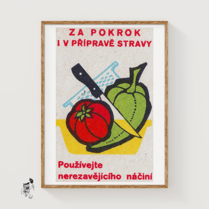 Don't Use Rusting Utensils - vintage matchbox label print