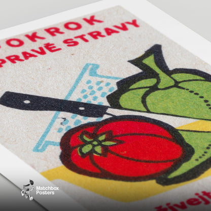 Don't Use Rusting Utensils - vintage matchbox label print - close-up detail