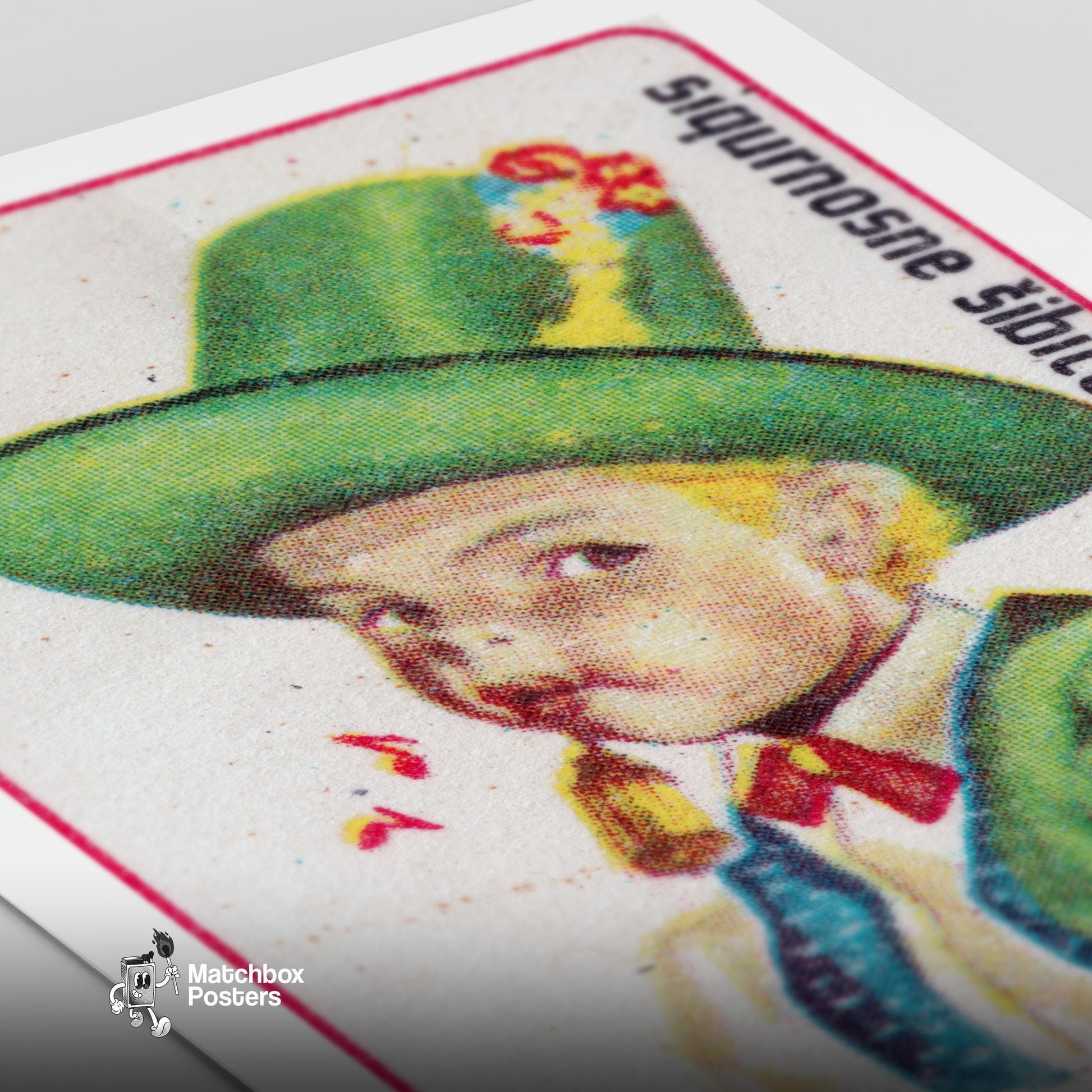 Slovenian Boy - vintage matchbox label print - close-up detail