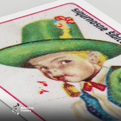 Slovenian Boy - vintage matchbox label print - close-up detail