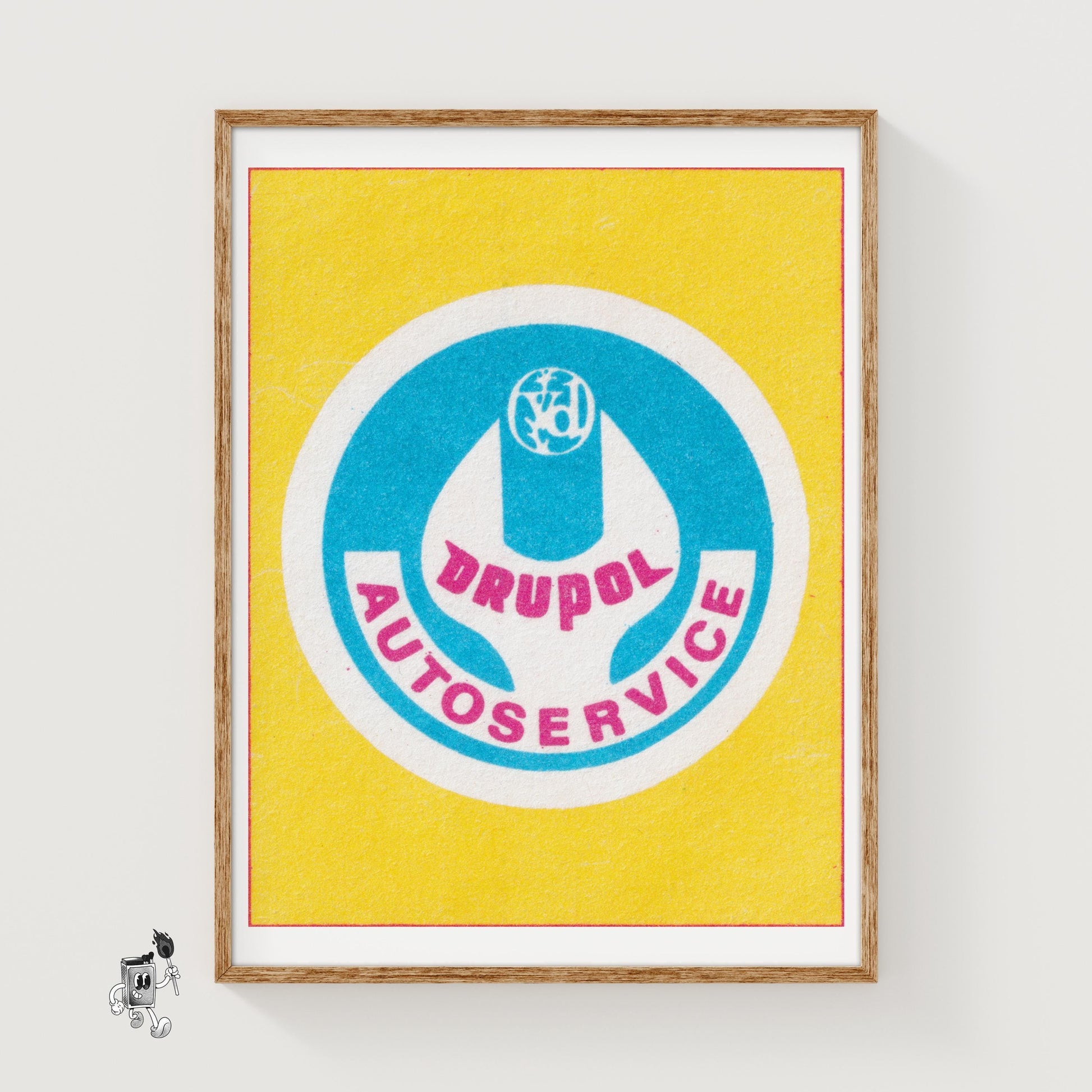 Car Servicing Advert - vintage matchbox label print