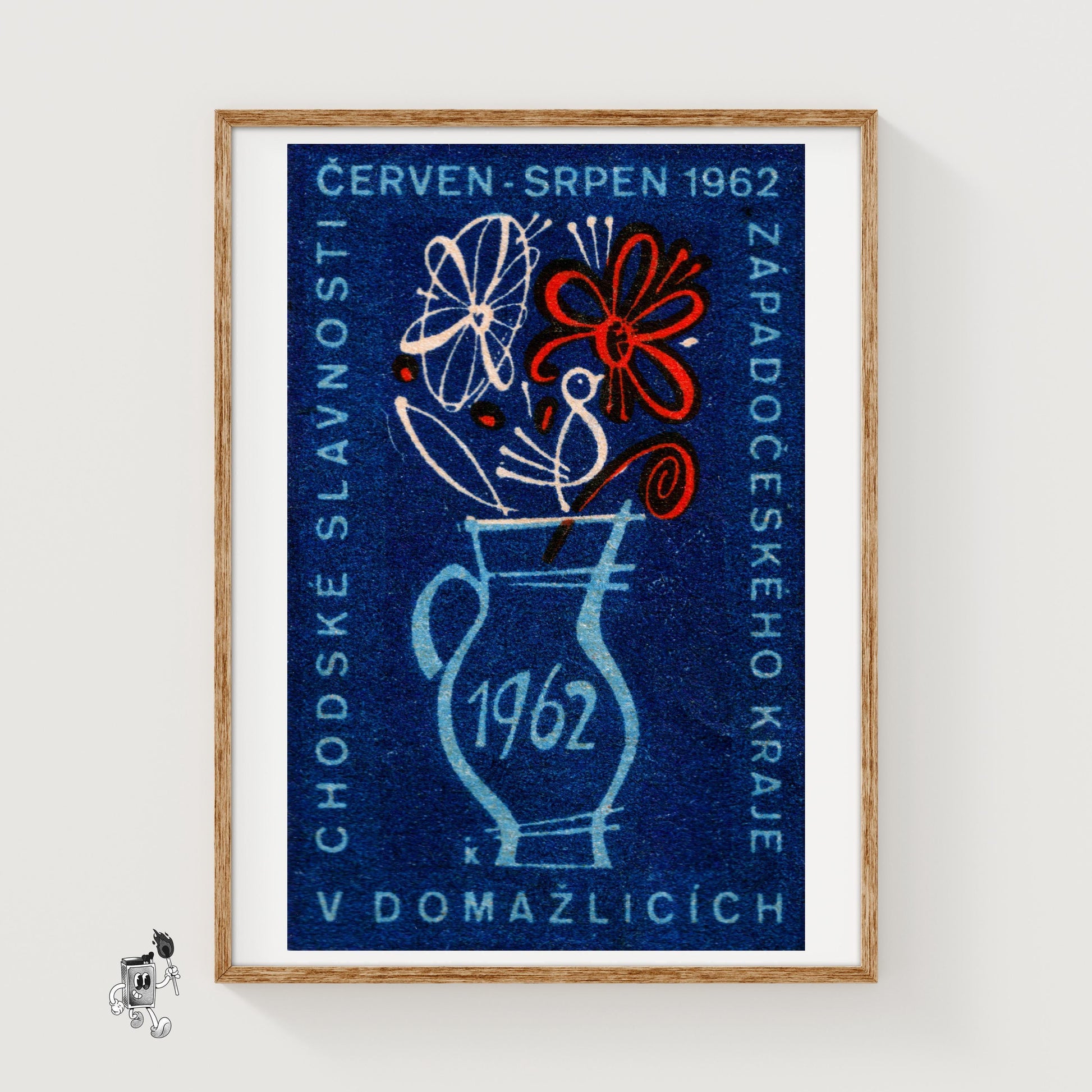 Floral Festival - vintage matchbox label print