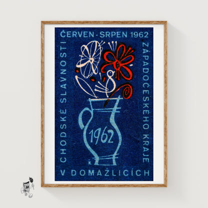Floral Festival - vintage matchbox label print