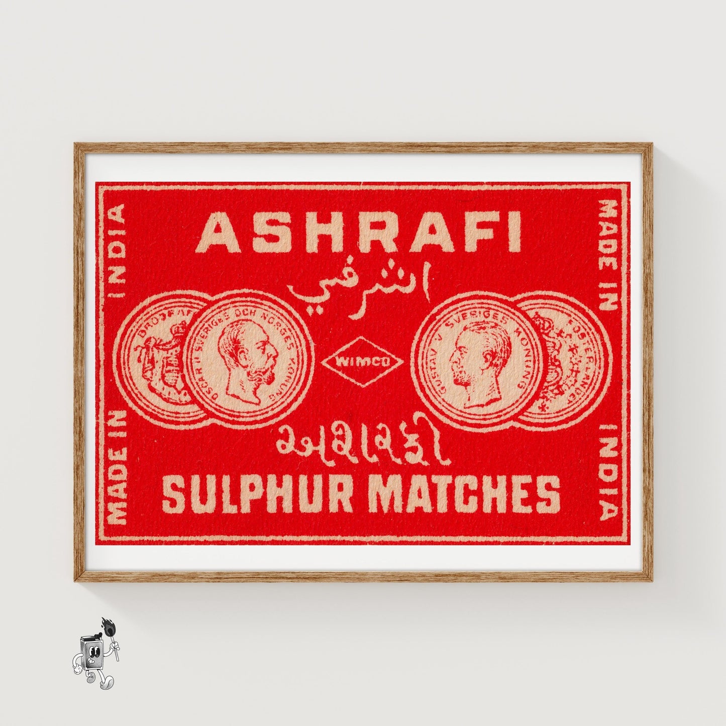 Matchbox Label India 1920s-30s Matchbox Label - vintage matchbox label print