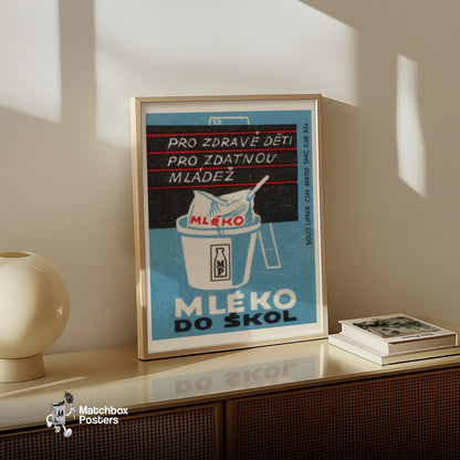 Milk for Healthy Children - vintage matchbox label print - size comparison