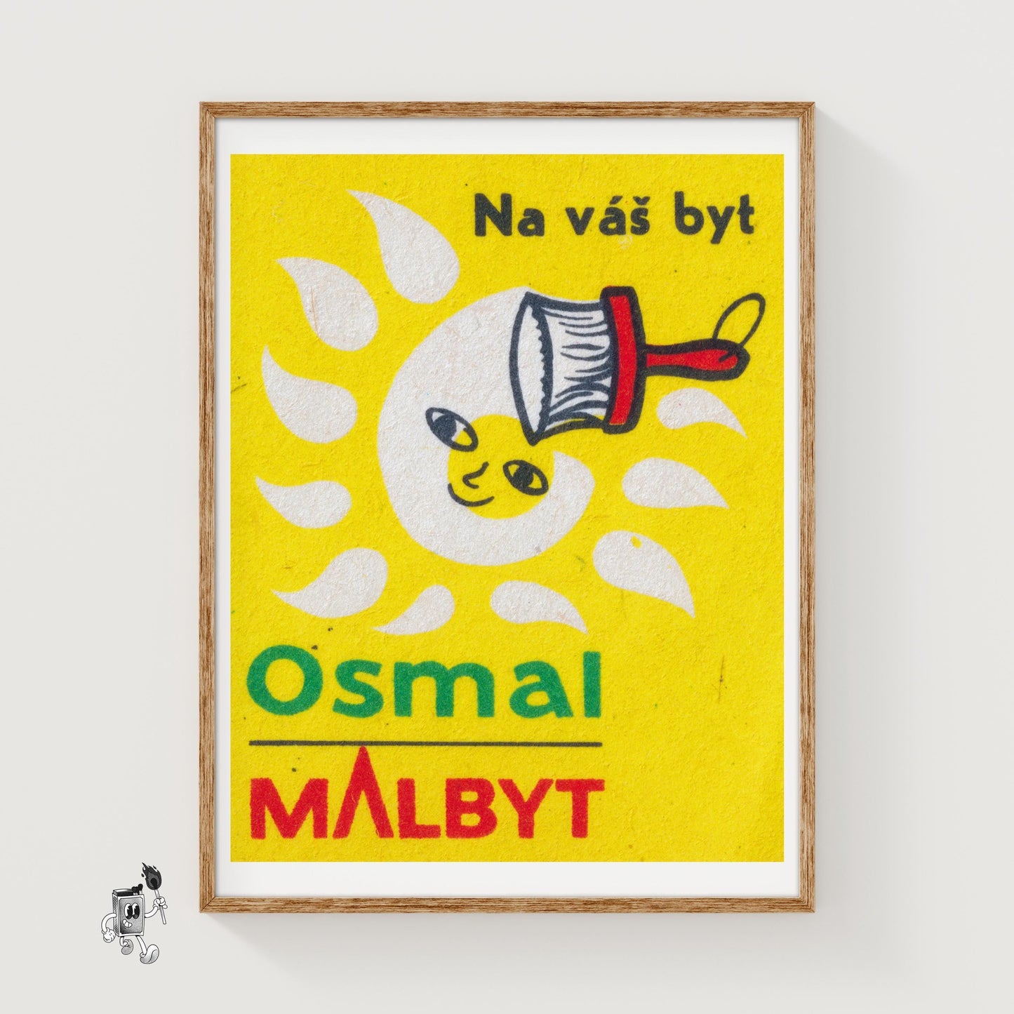 Smiling Sun - vintage matchbox label print