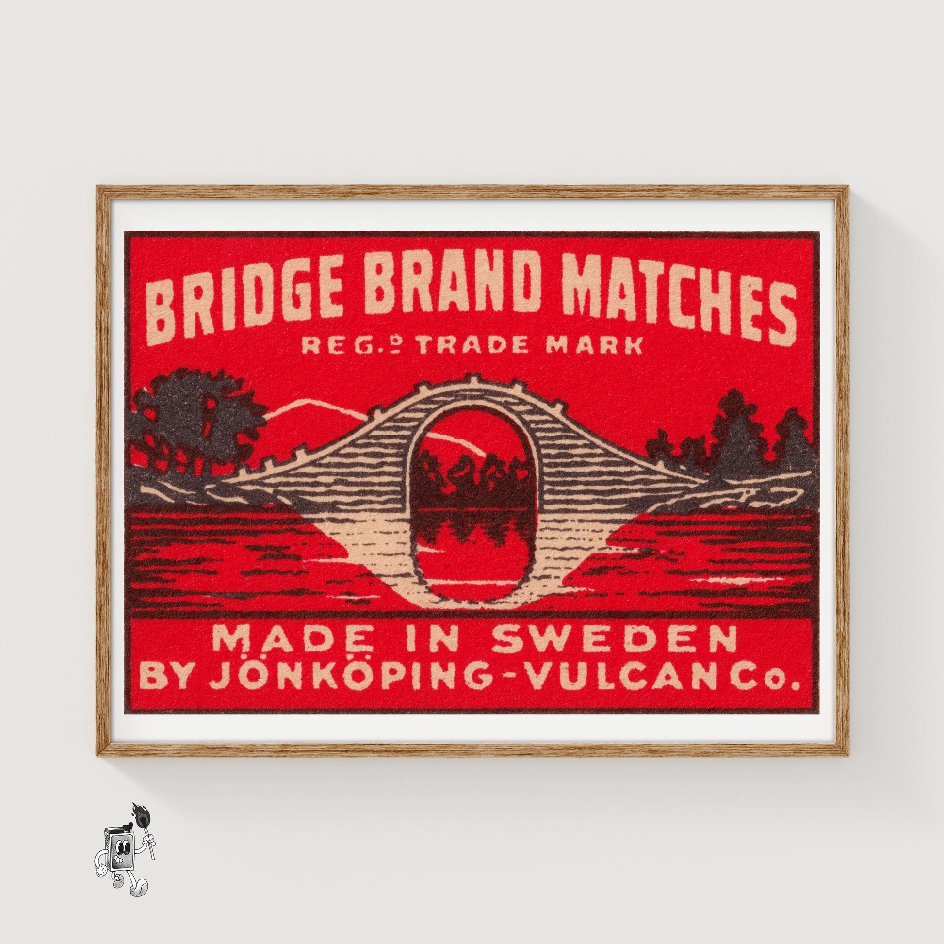 Arched Bridge - vintage matchbox label print